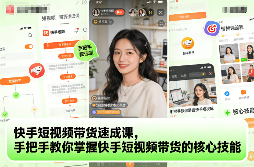 快手短视频带货速成课，手把手教你掌握快手短视频带货的核心技能-小艾网创