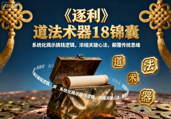 《逐利》道法术器18锦囊，系统化揭示搞钱逻辑，浓缩关键心法，颠覆传统思维(更新)-小艾网创