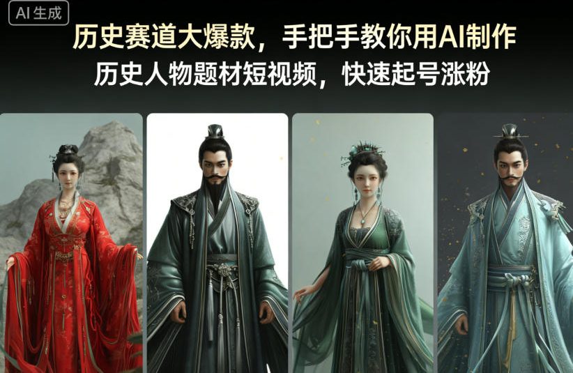 历史赛道大爆款，手把手教你用AI制作历史人物题材短视频，快速起号涨粉-小艾网创