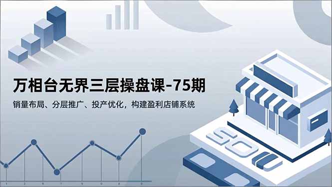 万相台无界三层操盘课-75期，销量布局、分层推广、投产优化，构建盈利店铺系统-小艾网创