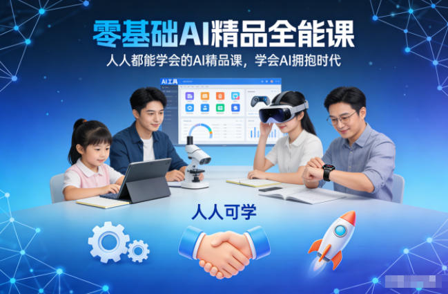 零基础AI精品全能课,人人都能学会的AI精品课,学会AI拥抱时代-小艾网创