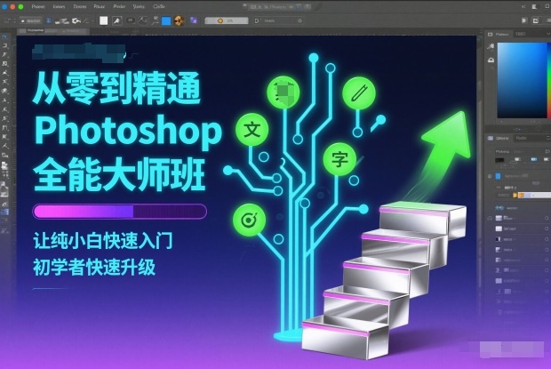 从零到精通Photoshop全能大师班，让纯小白快速入门，初学者快速升级-小艾网创