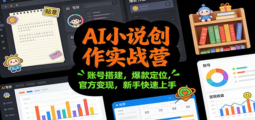 AI小说创作实战营：账号搭建，爆款定位，官方变现，新手快速上手-小艾网创