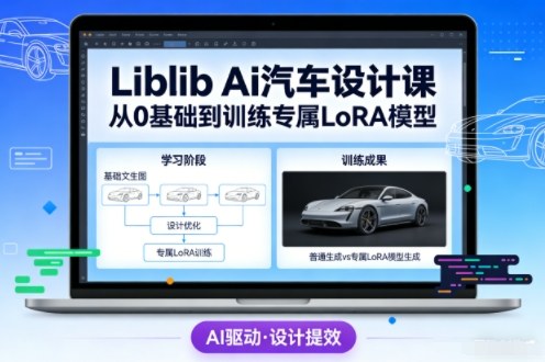 Liblib Ai汽车设计课，从0基础文生图，到教你训练专属设计和风格LoRA模型-小艾网创