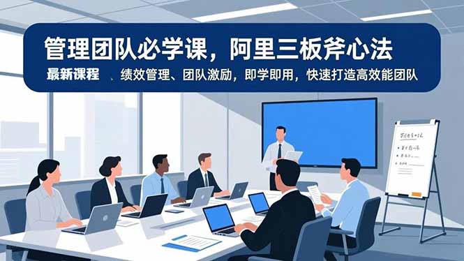 管理团队必学课，阿里三板斧心法、绩效管理、团队激励，即学即用，快速打造高效能团队-小艾网创