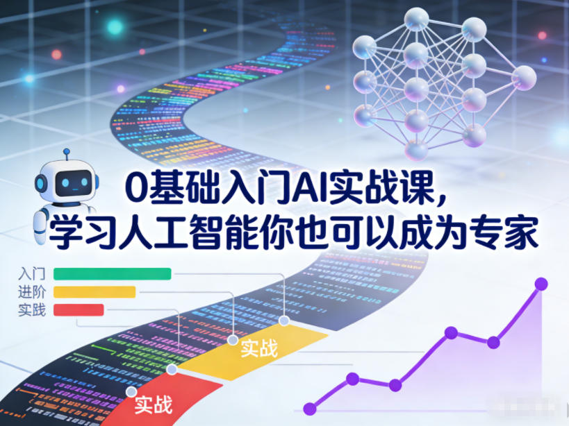 0基础入门AI实战课，学习人工智能你也可以成为专家-小艾网创