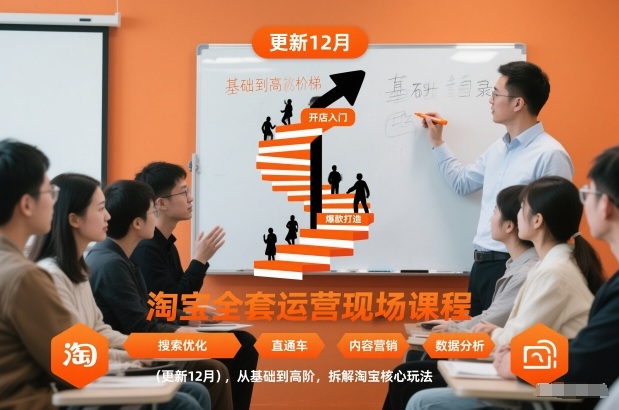 淘宝全套运营现场课程(更新12月),从基础到高阶,拆解淘宝核心玩法-小艾网创