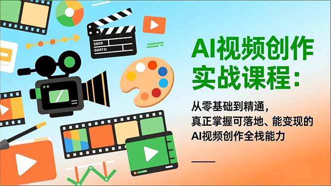 AI视频创作实战课程：从零基础到精通，真正掌握可落地、能变现的AI视频创作全栈能力-小艾网创