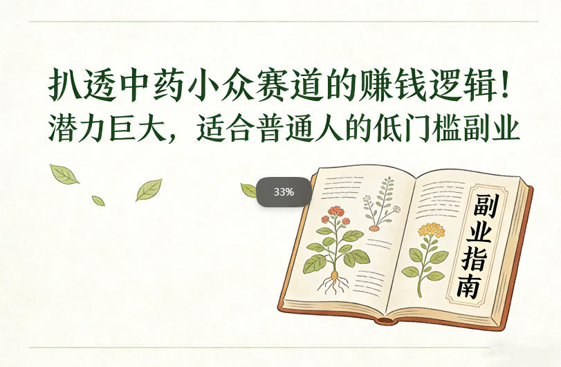 扒透中药小众赛道的賺米逻辑,潜力巨大,适合普通人的低门槛副业-小艾网创