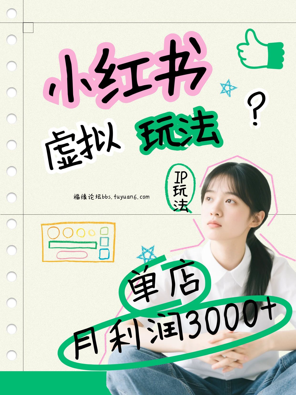 小红书虚拟玩法(铺货流和单品玩法)，单店月利润3000+，IP打法+原创商品(0违规)-小艾网创