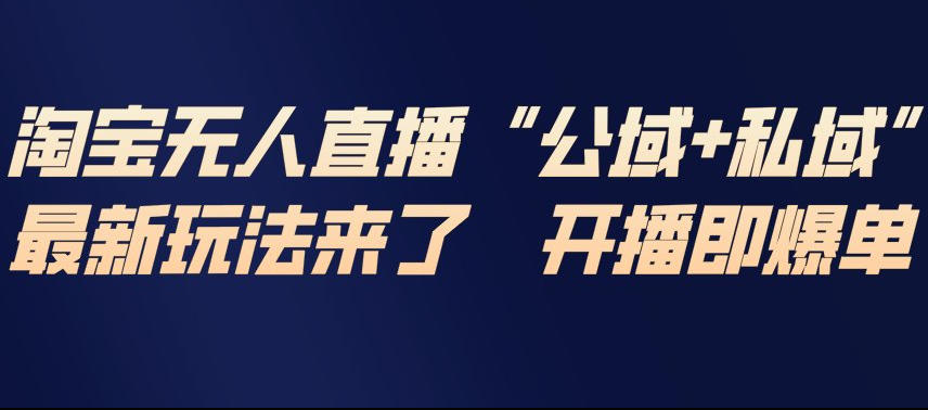 淘宝无人直播完整教程，公试+私域，最新玩法来了，开播即爆单-小艾网创