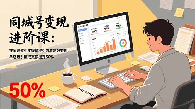 同城号变现进阶课：在同城赛道中实现精准引流与高效变现，单店月引流成交额提升50%-小艾网创