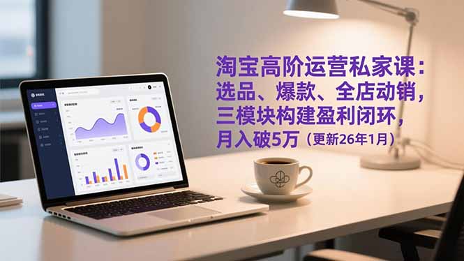 淘宝高阶运营私家课：选品、爆款、全店动销，三模块构建盈利闭环，月入破5万(更新26年1月-小艾网创