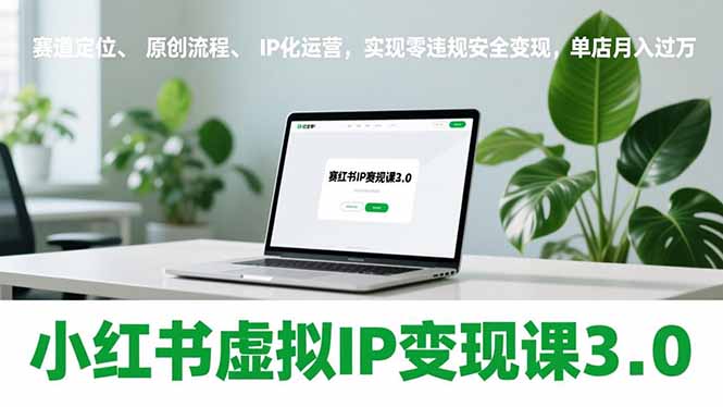 小红书虚拟IP变现课3.0，赛道定位、原创流程、IP化运营，实现零违规安全变现，单店月入过万-小艾网创