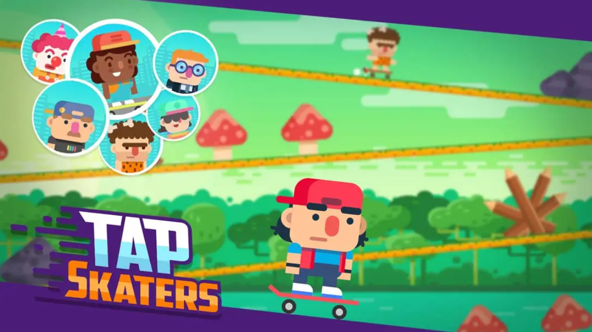 《速降滑板比赛游戏 Tap Skaters》Switch英文版NSP下载-小艾网创
