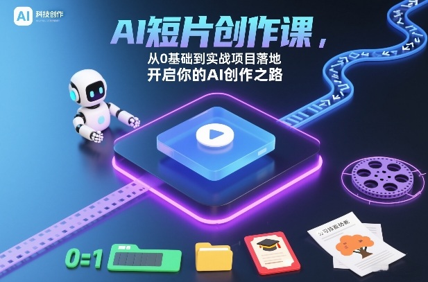 AI短片创作课，从0基础到实战项目落地，开启你的AI创作之路-小艾网创