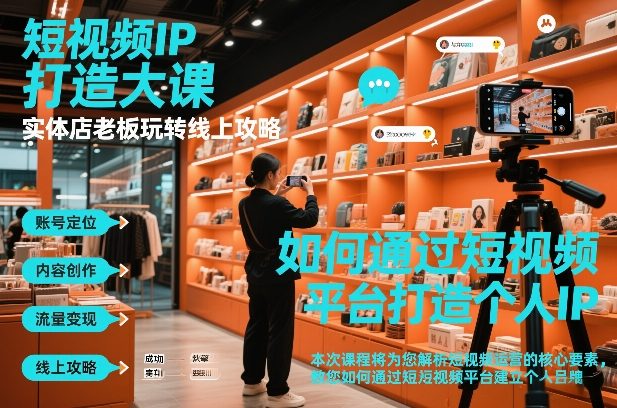 短视频ip打造大课，实体店老板玩转线上攻略-小艾网创