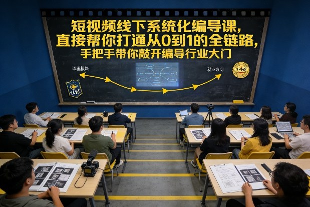 短视频线下系统化编导课，直接帮你打通从0到1的全链路，手把手带你敲开编导行业大门-小艾网创