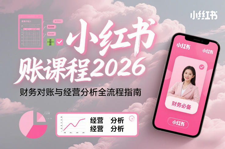小红书对账课程2026，财务对账与经营分析全流程指南-小艾网创