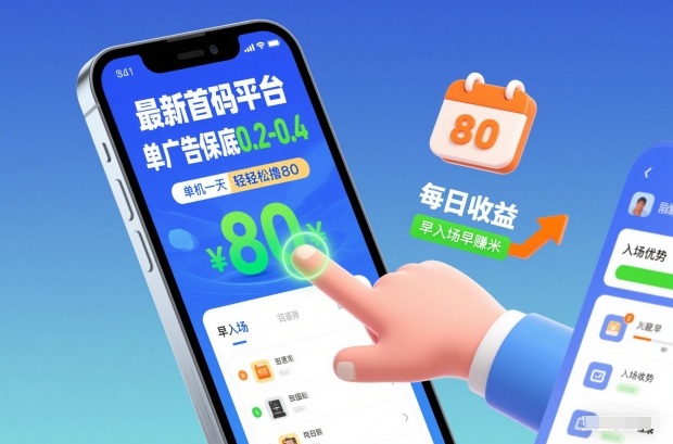 最新首码平台，单广告保底0.2-0.4，单机一天轻松撸80，早入场早賺米【揭秘】-小艾网创