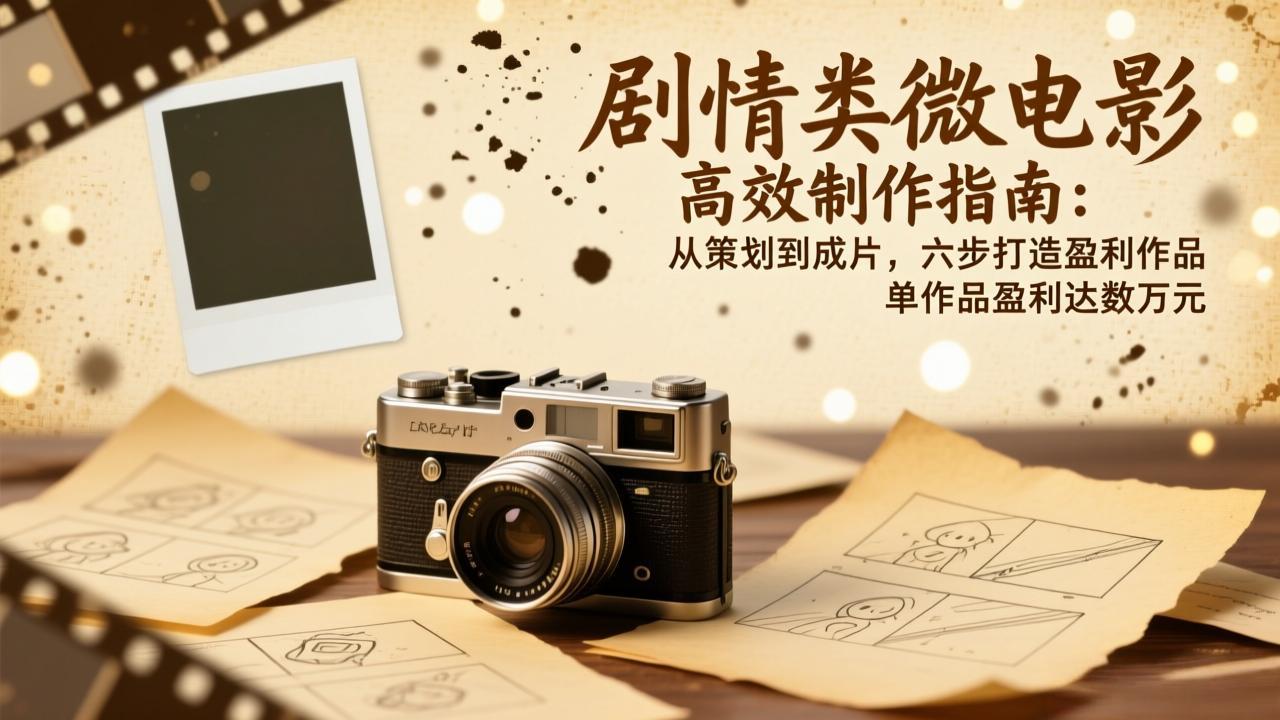 剧情类微电影高效制作指南：从策划到成片，六步打造盈利作品，单作品盈利达数万元-小艾网创