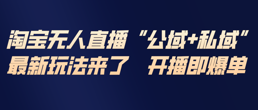 淘宝无人直播最新玩法，包含私域和公域两种玩法-小艾网创