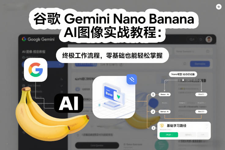谷歌Gemini Nano Banana AI图像实战教程：终极工作流程，零基础也能轻松掌握-小艾网创