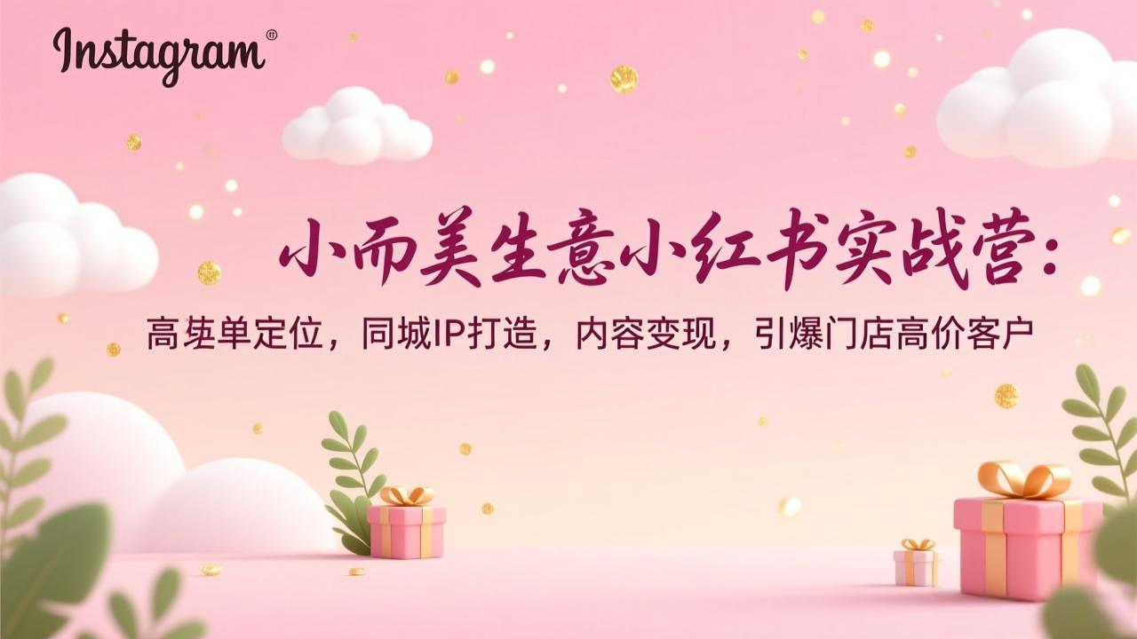 小而美生意小红书实战营：高客单定位，同城IP打造，内容变现，引爆门店高价客户-小艾网创