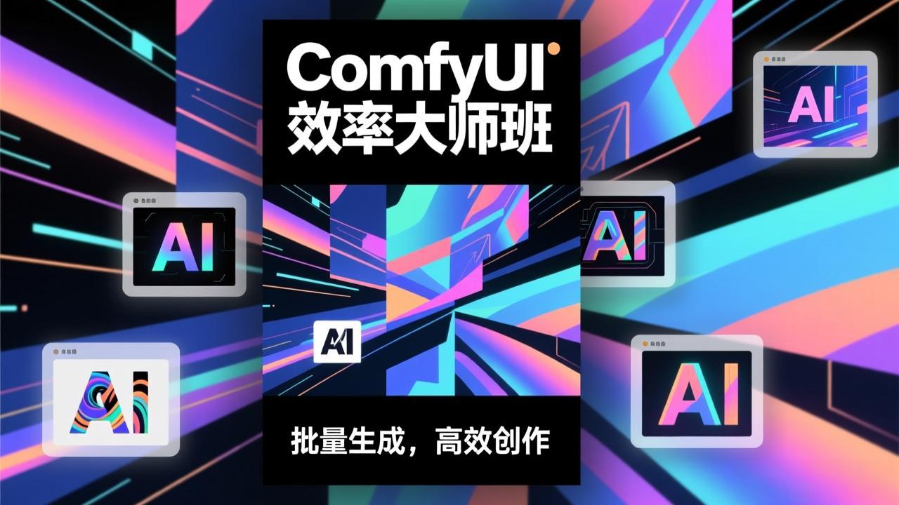 ComfyUI效率大师班：工作流搭建，批量生成，将个人AI出图效率提升5-10倍，月接单收入1-3万-小艾网创