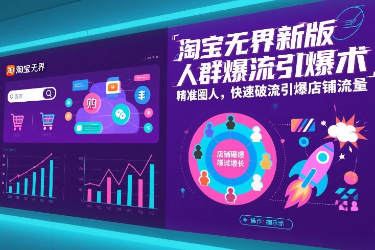 淘宝无界新版人群爆流引爆术，精准圈人，快速破流引爆店铺流量-小艾网创