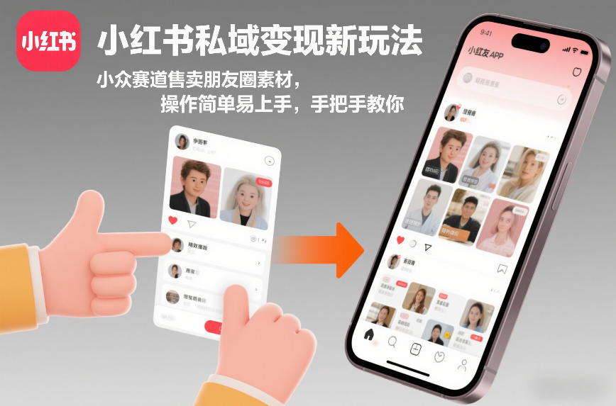 小红书私域变现新玩法，小众赛道售卖朋友圈素材，操作简单易上手，手把手教你-小艾网创