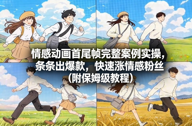 情感动画首尾帧完整案例实操，条条出爆款，快速涨情感粉丝(附保姆级教程)-小艾网创