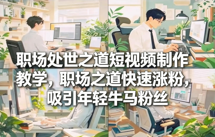 职场处世之道短视频制作教学，职场之道快速涨粉，吸引年轻牛马粉丝-小艾网创