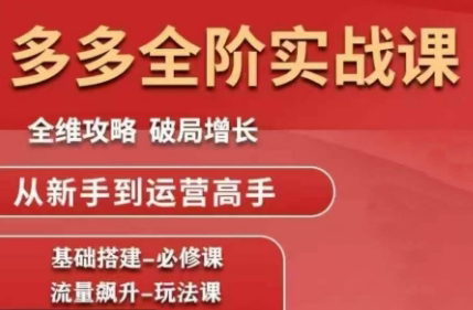 大炮·拼多多全阶实战课程(更新2026)-小艾网创