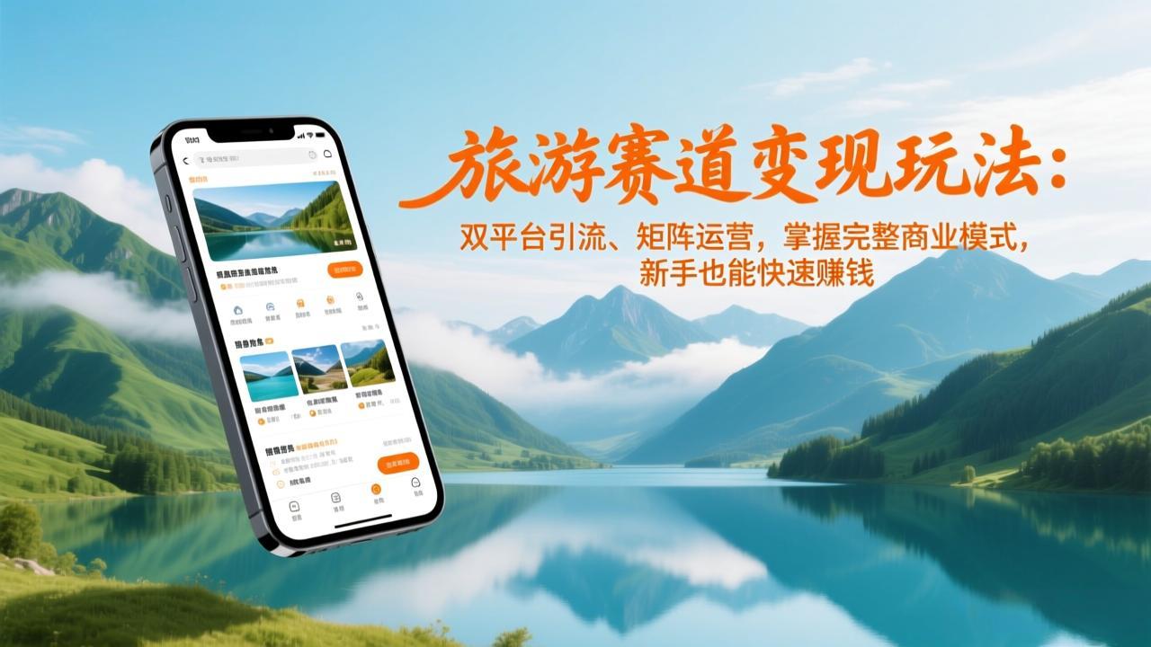 旅游赛道变现玩法：双平台引流、矩阵运营，掌握完整商业模式，新手也能快速赚钱-小艾网创