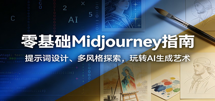 零基础Midjourney指南：提示词设计、多风格探索，玩转AI生成艺术-小艾网创