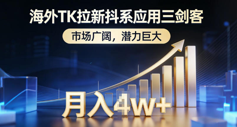 海外TK拉新抖系应用三剑客，市场广阔，潜力巨大，月入1w+-小艾网创