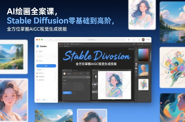 AI绘画全案课,Stable Diffusion零基础到高阶,全方位掌握AIGC视觉生成技能-小艾网创