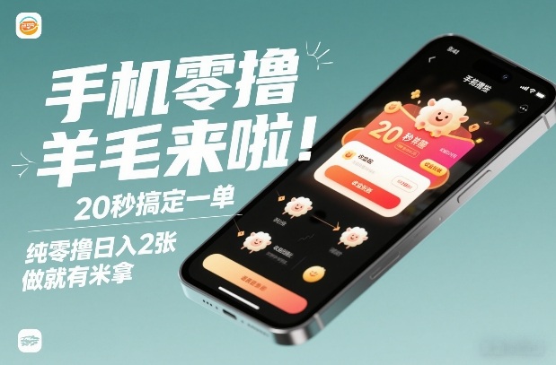 手机零撸薅羊毛来啦!20秒搞定一单,纯零撸日入2张,做就有米拿【揭秘】-小艾网创