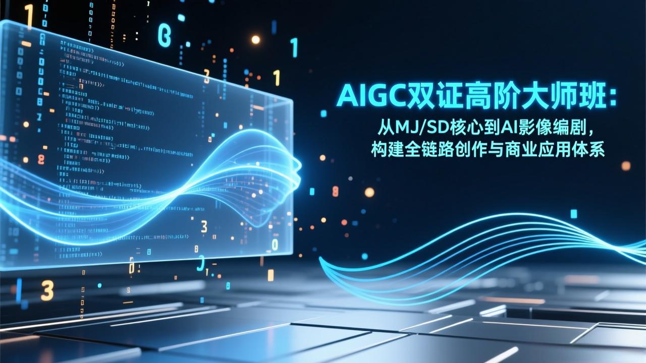 AIGC双证高阶大师班:从MJ/SD核心到AI影像编剧,构建全链路创作与商业应用体系-小艾网创