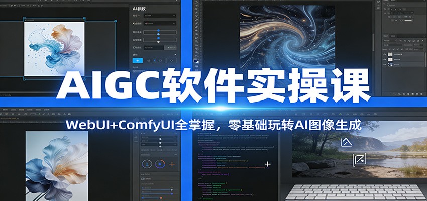 图片[1]-AIGC软件实操课：WebUI+ComfyUI全掌握，零基础玩转AI图像生成-副业网创