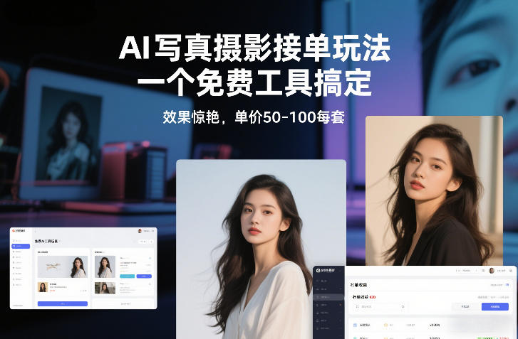 AI写真摄影接单玩法,一个免费工具搞定,效果惊艳,单价50-100每套-小艾网创