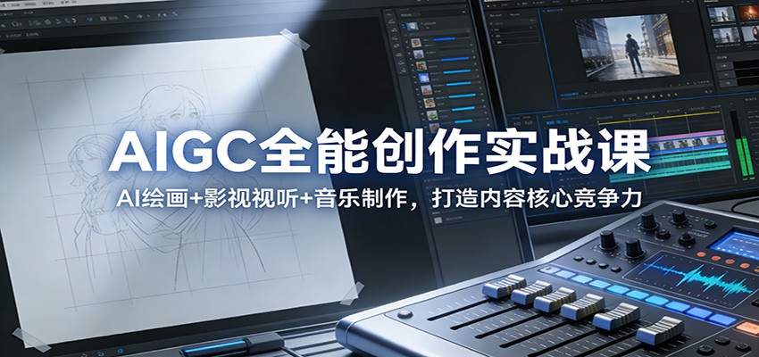 AIGC全能创作实战课：AI绘画+影视视听+音乐制作，打造内容核心竞争力-小艾网创