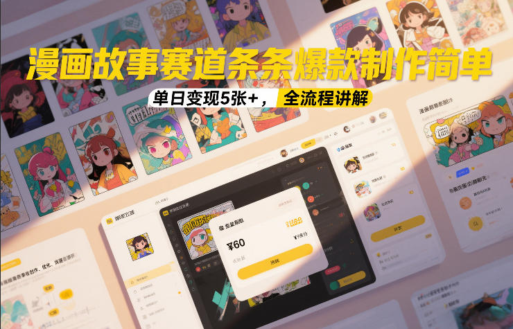漫画故事赛道条条爆款制作简单，单日变现5张+，全流程讲解-小艾网创