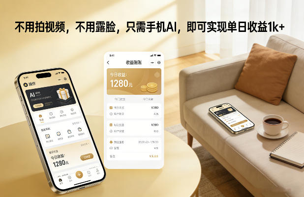 不用拍视频，不用露脸，只需手机AI，即可实现单日收益1k+【揭秘】-小艾网创