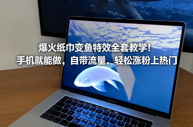 爆火纸巾变鱼特效全套教学！手机就能做，自带流量，轻松涨粉上热门-小艾网创