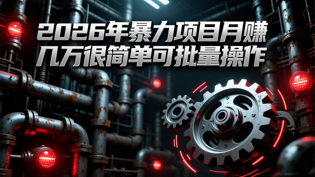 2026年暴力项目月赚几万很简单可批量操作，成本低，利润大-小艾网创