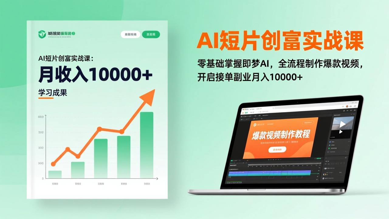 AI短片创富实战课:零基础掌握即梦AI,全流程制作爆款视频,开启接单副业月入10000+(更新-小艾网创