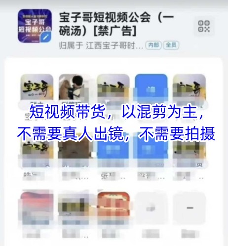 宝子哥头部团队短视频带货,以混剪为主,不需要真人出镜,不需要拍摄【更新26年1月】-小艾网创
