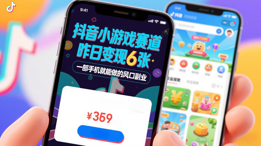 抖音小游戏赛道,昨日变现600+,零基础一部手机就能做的风口副业【揭秘】-小艾网创